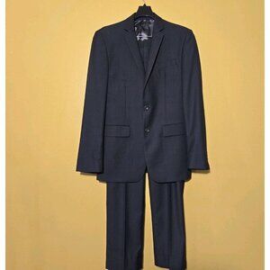 Vinci Super Suit Jacket 36 L Pants 32 L Italian Designed Lined Mens Black Single